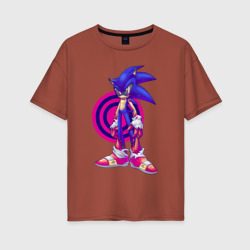 Женская футболка хлопок Oversize Sonic Exe Video game Hedgehog