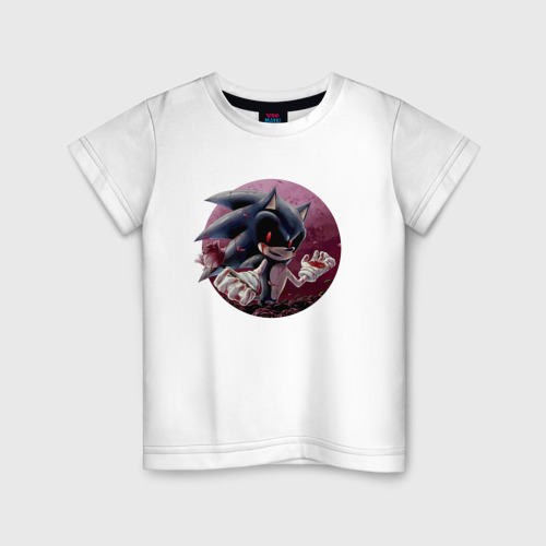 Детская футболка из хлопка с принтом Sonic Exe Video game Rose, вид спереди №1