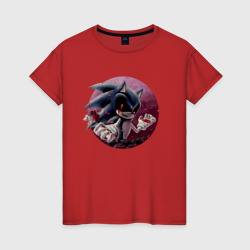 Женская футболка хлопок Sonic Exe Video game Rose