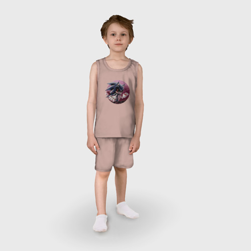 Детская пижама с шортами хлопок Sonic Exe Video game Rose, цвет пыльно-розовый - фото 3