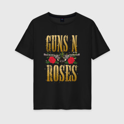 Женская футболка хлопок Oversize Guns n roses , группа