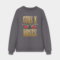 Мужской свитшот oversize без начеса хлопок Guns n roses , группа
