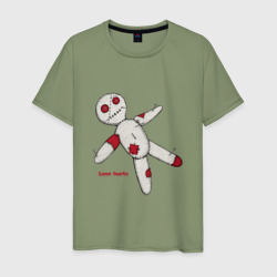 Любовь  боль - вуду кукла – Мужская футболка хлопок с принтом купить со скидкой в -20%