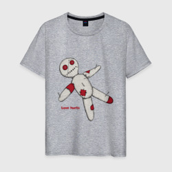 Любовь  боль - вуду кукла – Мужская футболка хлопок с принтом купить со скидкой в -20%
