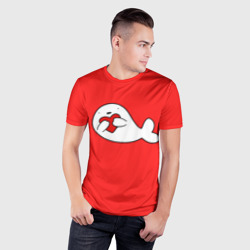 Мужская футболка 3D Slim Кит с сердечком - фото 2