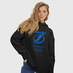 Женское худи Oversize хлопок Tampa Bay Lightning is coming, Тампа Бэй Лайтнинг - фото 2