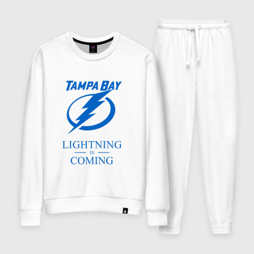 Женский костюм хлопок Tampa Bay Lightning is coming, Тампа Бэй Лайтнинг, цвет белый