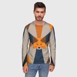 Мужской лонгслив 3D Metamask. Крипто лиса - фото 2