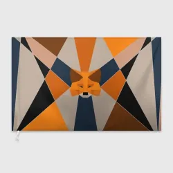 Флаг 3D Metamask. Крипто лиса