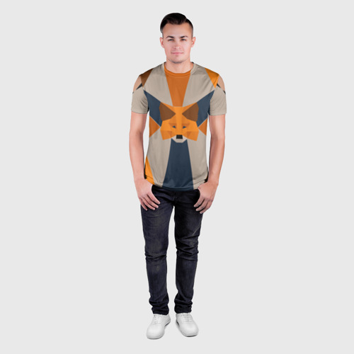 Мужская футболка 3D Slim Metamask. Крипто лиса, цвет 3D печать - фото 4