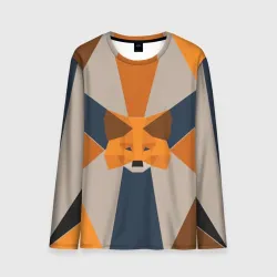 Мужской лонгслив 3D Metamask. Крипто лиса