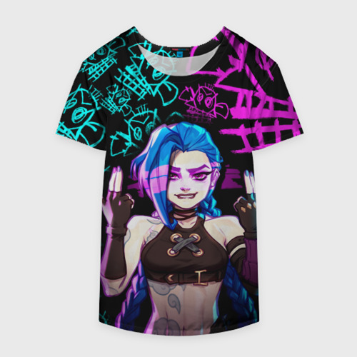 Накидка на куртку 3D Jinx Джинкс neon pattern, цвет 3D печать - фото 4