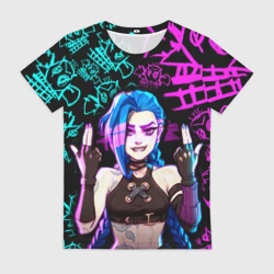 Женская футболка 3D Jinx Джинкс neon pattern