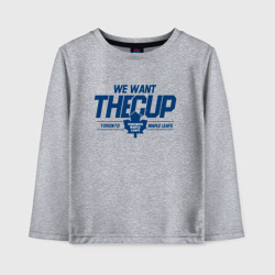 Детский лонгслив хлопок Toronto Maple Leafs We want the cup Торонто Мейпл Лифс