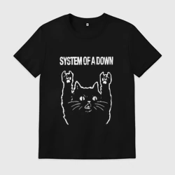 Мужская футболка хлопок System of a Down Рок кот