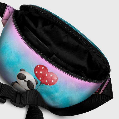 Поясная сумка 3D с принтом Маленькая панда с сердечком, фото #6