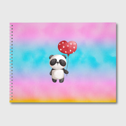 Альбом для рисования Маленькая панда с сердечком
