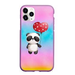Чехол для iPhone 11 Pro Max матовый Маленькая панда с сердечком
