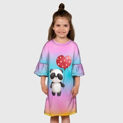 Детское платье 3D Маленькая панда с сердечком - фото 2