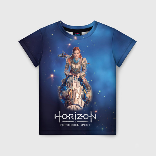 Детская футболка с принтом Aloy   horizon, вид спереди №1