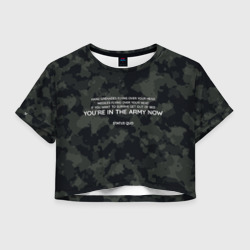 Женская футболка Crop-top 3D Army now