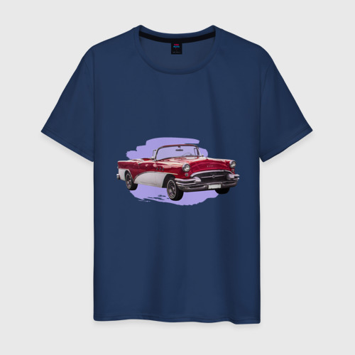 Мужская футболка хлопок Винтажный кабриолет, цвет темно-синий