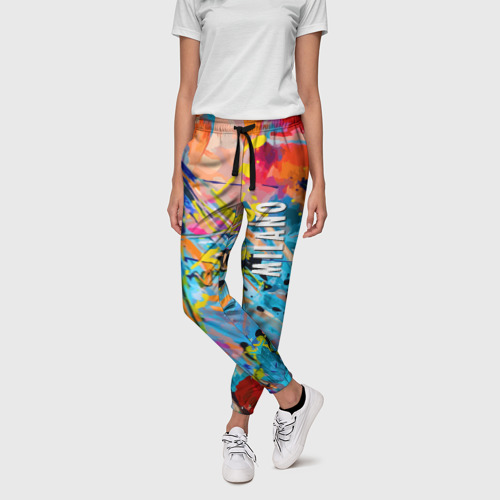 Женские брюки 3D с принтом Vanguard fashion pattern - Milano, фото на моделе #1