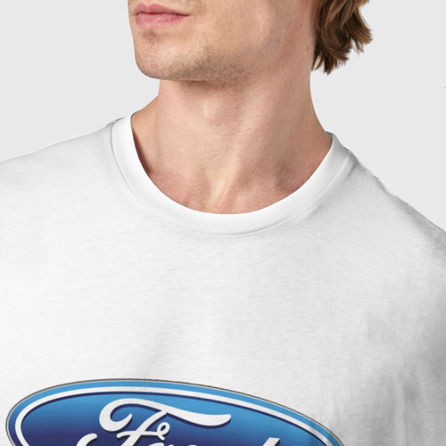 Мужская футболка хлопок Ford / Motorsport, цвет белый - фото 6