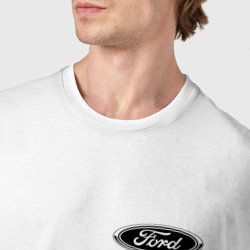 Футболка с принтом Ford performance - racing team для мужчины, вид на модели спереди №4. Цвет основы: белый