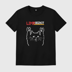 Мужская футболка хлопок Limp Bizkit рок кот