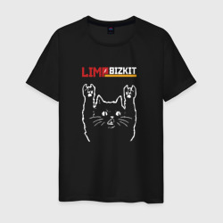 Мужская футболка хлопок Limp Bizkit рок кот