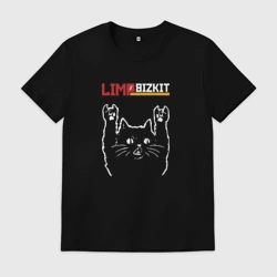 Мужская футболка хлопок Limp Bizkit рок кот