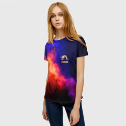 Женская футболка 3D Весы - знак в космосе - фото 2