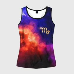 Женская майка 3D Скорпион - знак в космосе