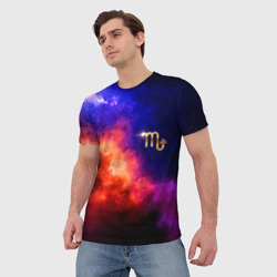 Мужская футболка 3D Скорпион - знак в космосе - фото 2