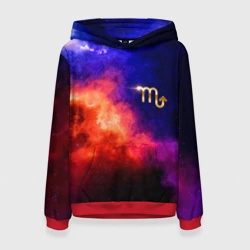 Женская толстовка 3D Скорпион - знак в космосе