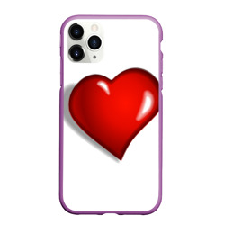 Чехол для iPhone 11 Pro Max матовый Сердце большое мультяшное