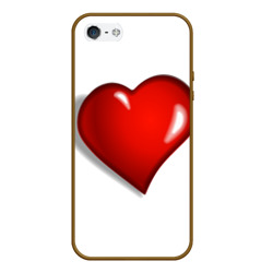 Чехол для iPhone 5/5S матовый Сердце большое мультяшное