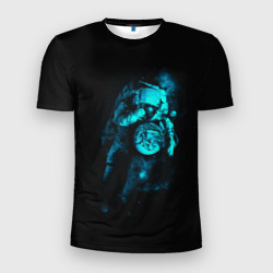 Мужская футболка 3D Slim Неоновый астронавт Neon Astronaut