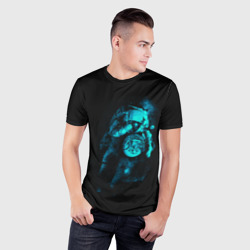 Мужская футболка 3D Slim Неоновый астронавт Neon Astronaut - фото 2