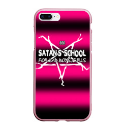 Чехол для iPhone 7Plus/8 Plus матовый Satan school for bad boys and girls Pink