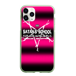Чехол для iPhone 11 Pro Max матовый Satan school for bad boys and girls Pink