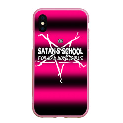 Чехол для iPhone XS Max матовый Satan school for bad boys and girls Pink