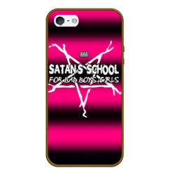 Чехол для iPhone 5/5S матовый Satan school for bad boys and girls Pink