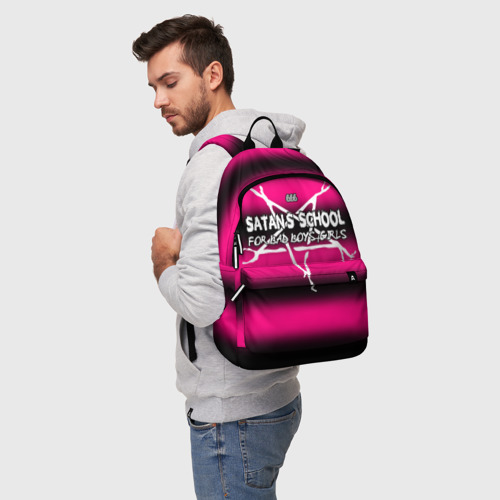 Рюкзак 3D Satan school for bad boys and girls Pink - фото 3