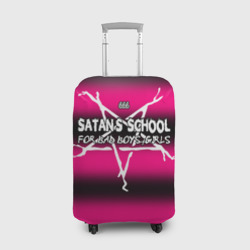 Чехол для чемодана 3D Satan school for bad boys and girls Pink