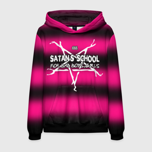 Мужская толстовка 3D Satan school for bad boys and girls Pink, цвет черный