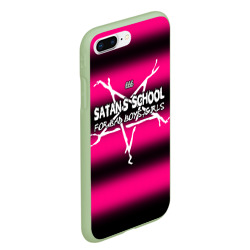 Чехол для iPhone 7Plus/8 Plus матовый Satan school for bad boys and girls Pink - фото 2