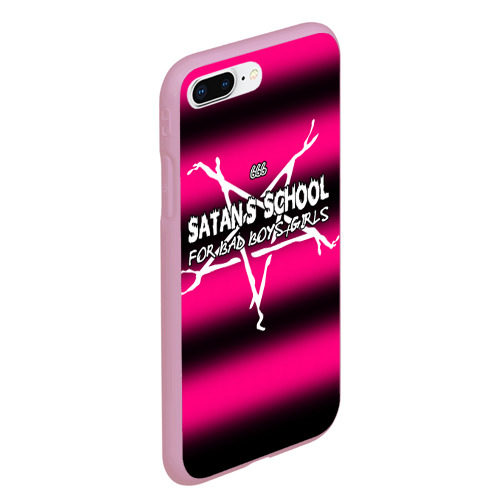 Чехол для iPhone 7Plus/8 Plus матовый Satan school for bad boys and girls Pink, цвет розовый - фото 3