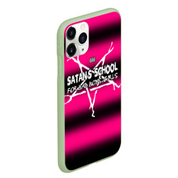 Чехол для iPhone 11 Pro Max матовый Satan school for bad boys and girls pink - фото 2